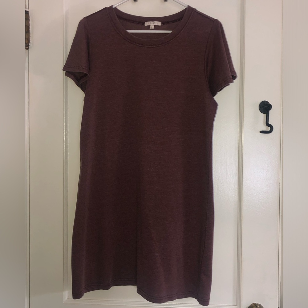 Z Supply, plum colored jersey dress, size large